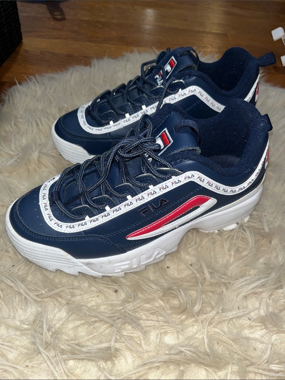 Fila Woman’s Navy White Red Chunky Athletic Sneakers